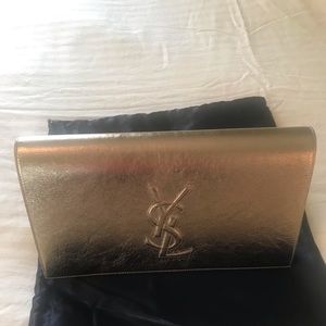 🔥Yve Saint Laurent Golden Metallic Clutch🔥